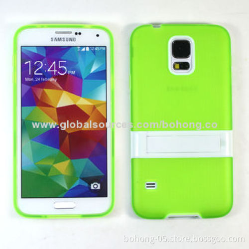 Matte TPU + PC Holder 3-in-1 Cases for Samsung S5, Different Colors Available